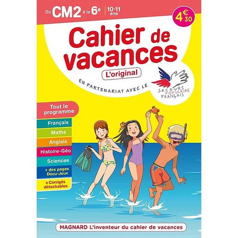 Cahier de vacances ; du CM2 à la 6e