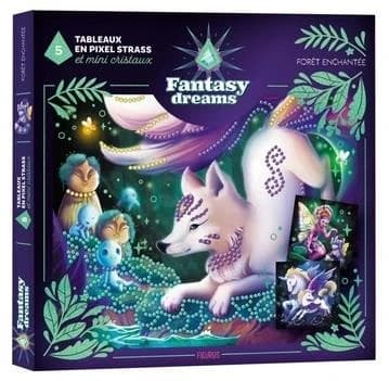 Tableaux en pixel strass et mini cristaux, Forêt enchantée : Avec 3000 pixel strass, 600 mini cristaux, 5 tableaux à colorer, 1 set d'application facile