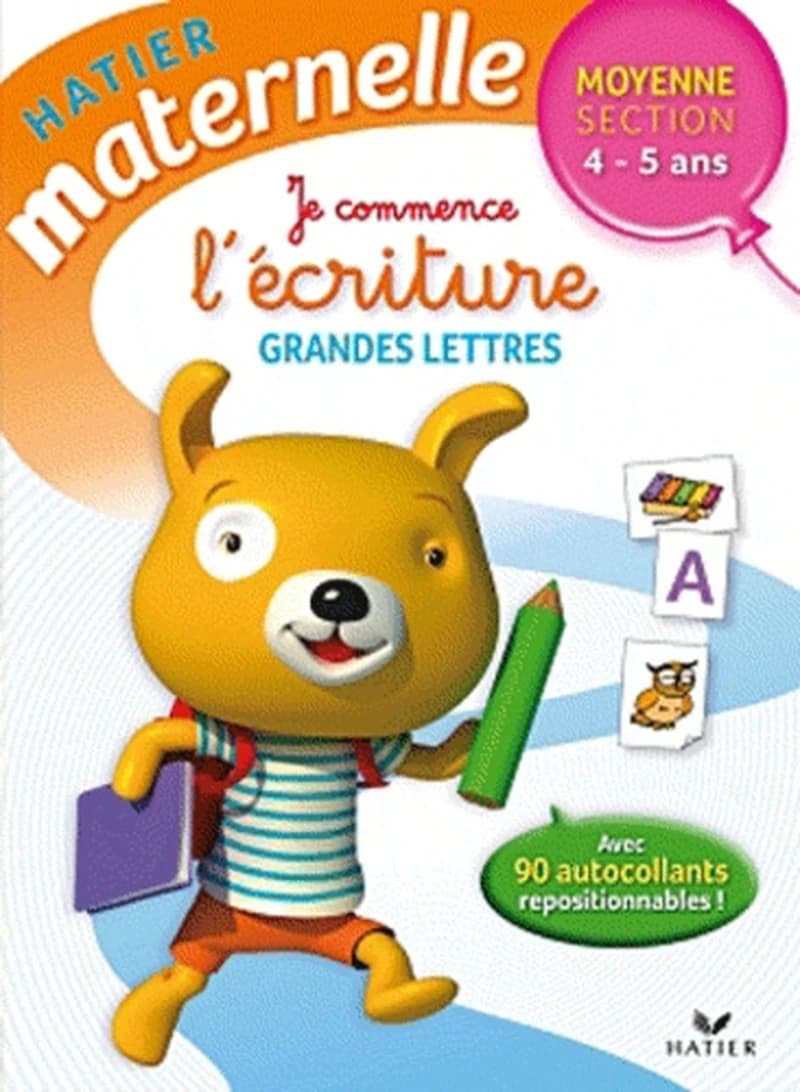 JE COMMENCE L'ECRITURE (GRANDES LETTRES) - MOYENNE SECTION