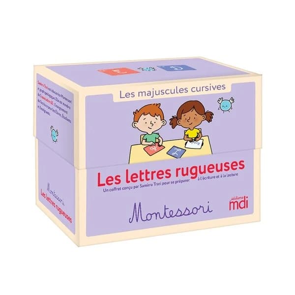 Mes cahiers d'écriture : lettres rugueuses Montessori : majuscules cursives
