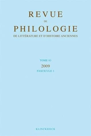 Revue de philologie 83-1