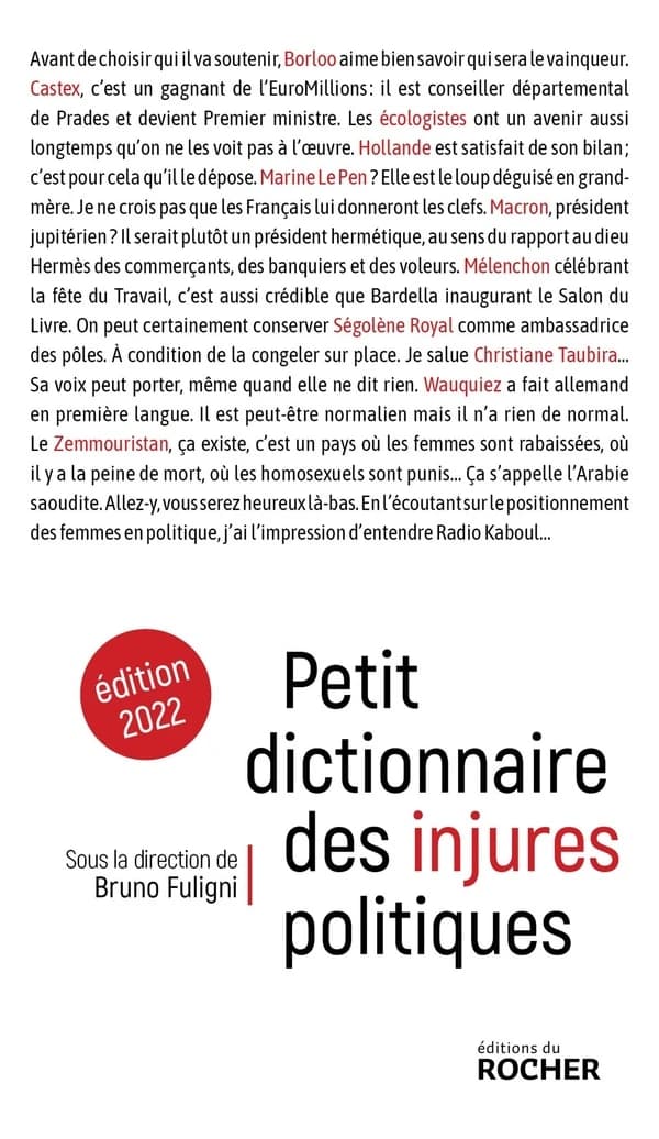 Petit dictionnaire des injures politiques (Éd. 2022) sous la direction de Bruno Fuligni