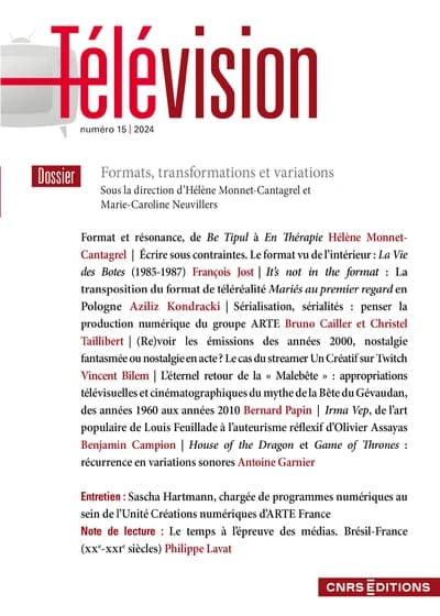 Télévision n.15 : Formats, transformations et variations