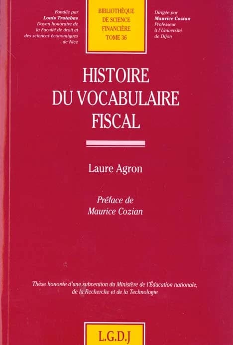 Histoire du vocabulaire fiscal
