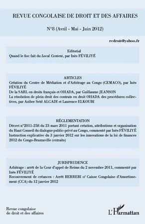 REVUE CONGOLAISE DE DROIT ET DES AFFAIRES 8