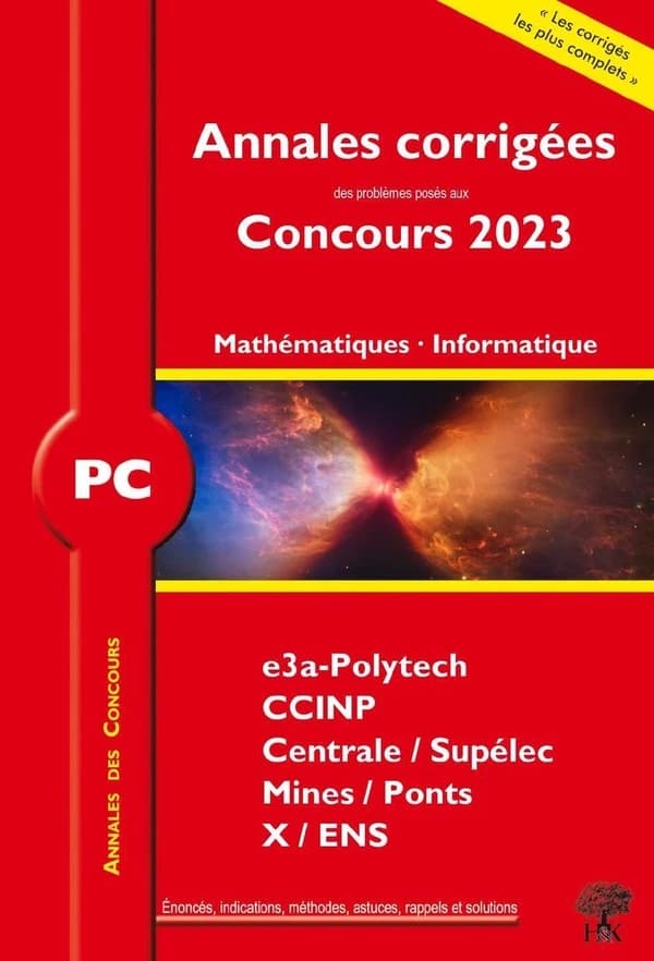 PC mathématiques, informatique 2023