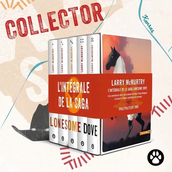 Coffret en 5 volumes : La marche du mort ; Lune Commanche ; Lonesome Dove II, Les Rues de Laredo ; Lonesome Dove, La carte à déplier + 5 cartes postales
