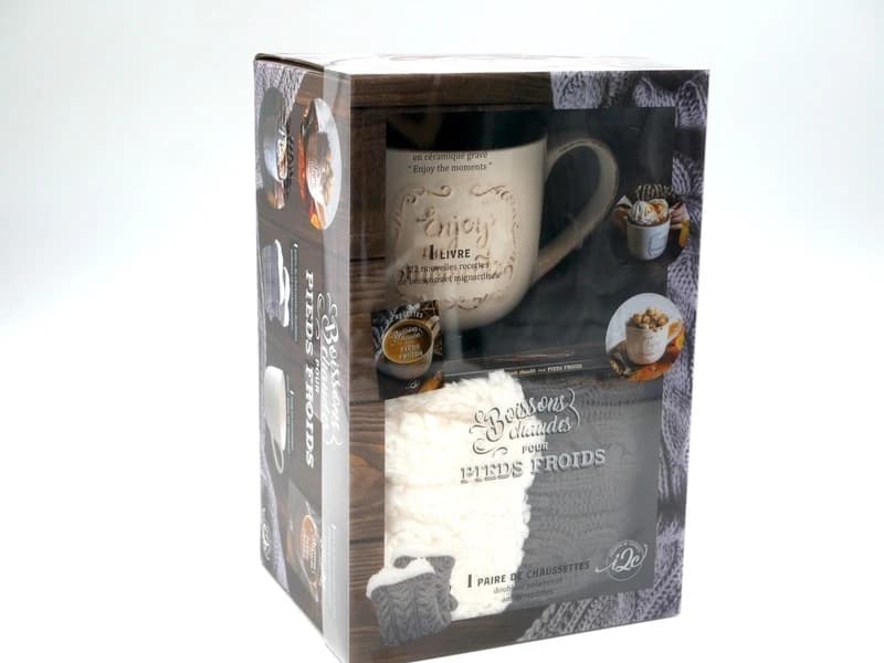 Coffret gris : boissons chaudes pour pieds froids
