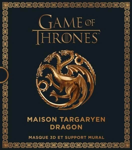 Games Of Thrones, Maison Targaryen Dragon : Masque 3D et support mural