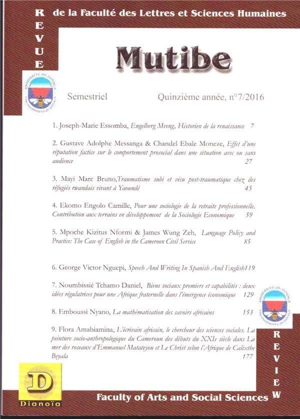 Revue de la faculte des lettres (mutibe) et sciences humaines