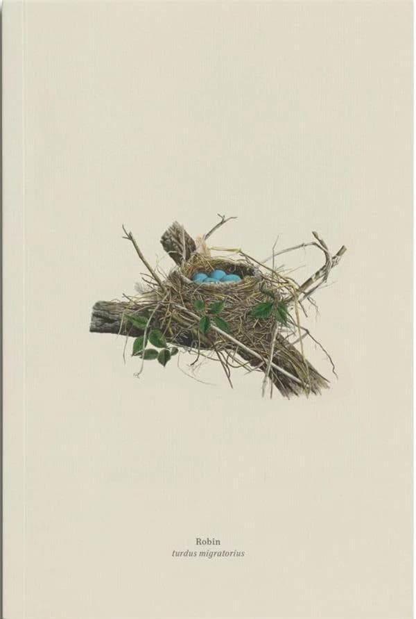 Carnet merle d'amerique (robin, turdus migratorius)