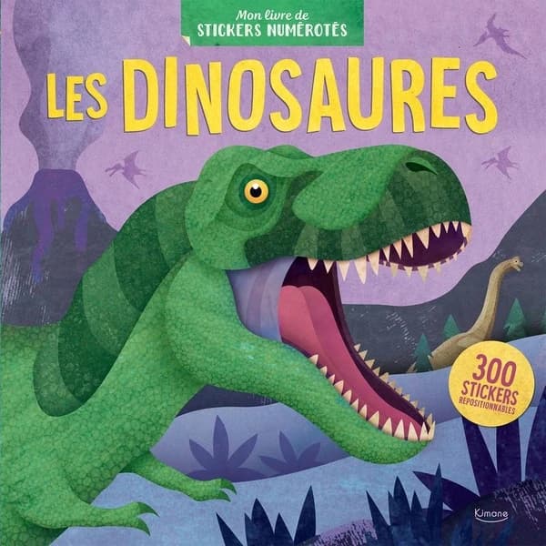 Mon livre de stickers numérotés : Les dinosaures