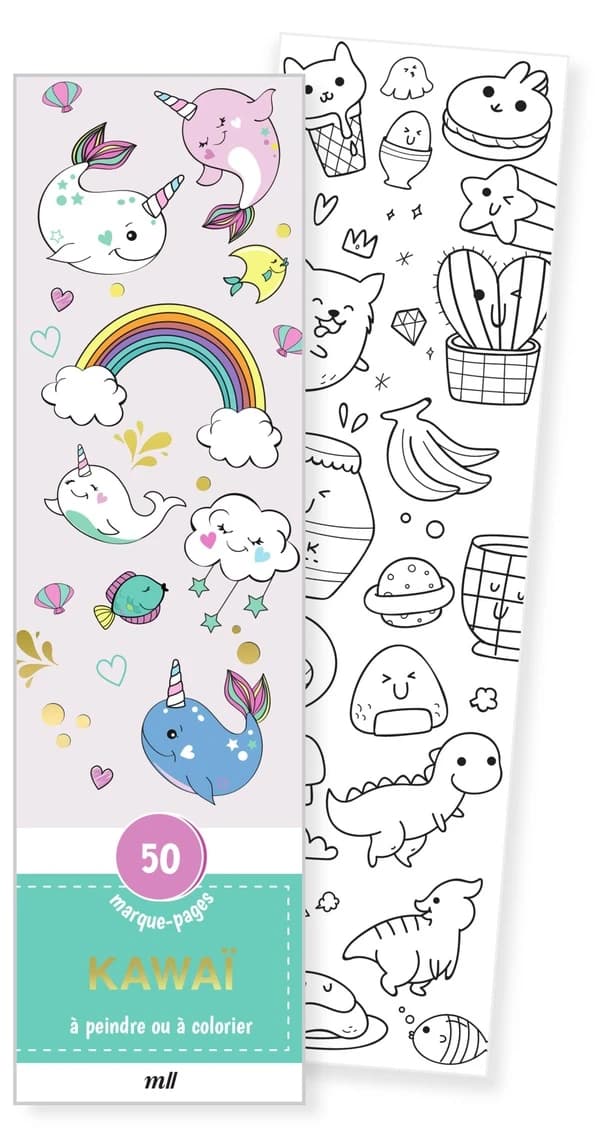 Marque-pages Kawai : 50 marque-pages à peindre ou à colorier