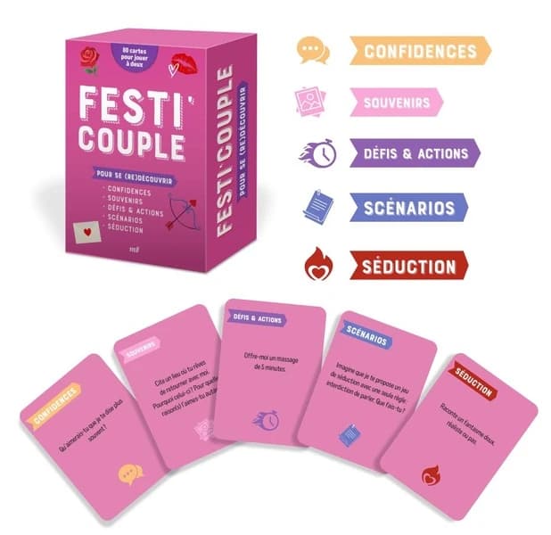 Festi'Couple : Pour se (re)découvrir : 80 cartes pour jouer à deux