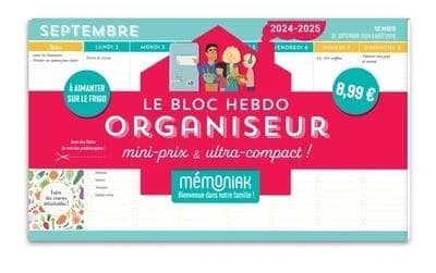 Mémoniak : Le bloc hebdo organiseur mini-prix & ultra-compact (édition 2024