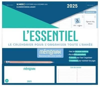 Mémoniak : Mini-organiseur familial : l'essentiel : De septembre à décembre (édition 2024