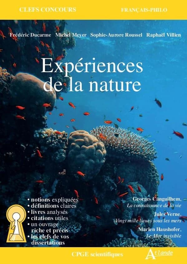 Expériences de la nature : Georges Canguilhem, "La connaissance de la vie", Jules Verne, "Vingt mille lieues sous les mers", Marlen Haushofer, "Le mur invisible"