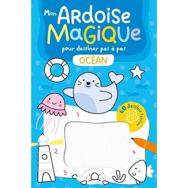 Mon ardoise magique pour dessiner pas à pas l'océan : 60 dessins faciles