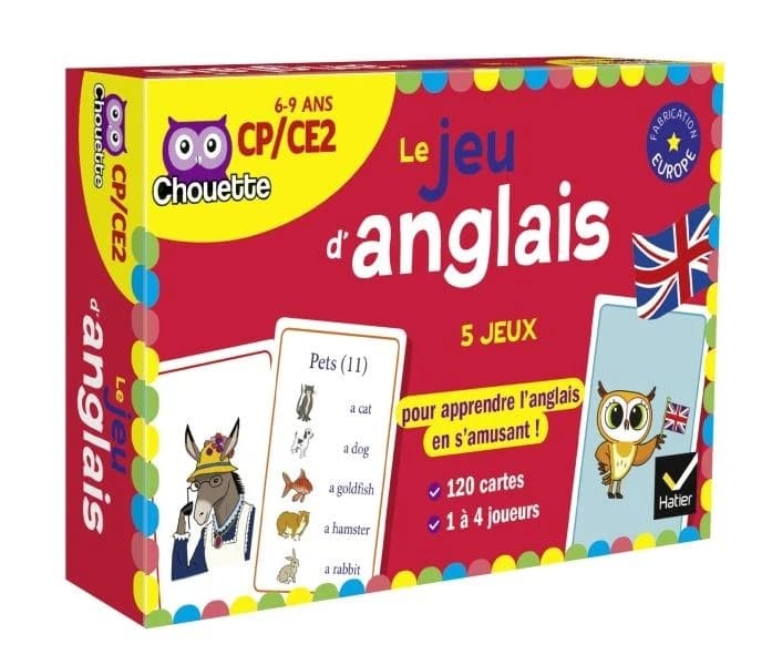 Chouette entraînement : le jeu d'anglais ; CP-CE2 ; 5 jeux pour apprendre l'anglais en s'amusant !
