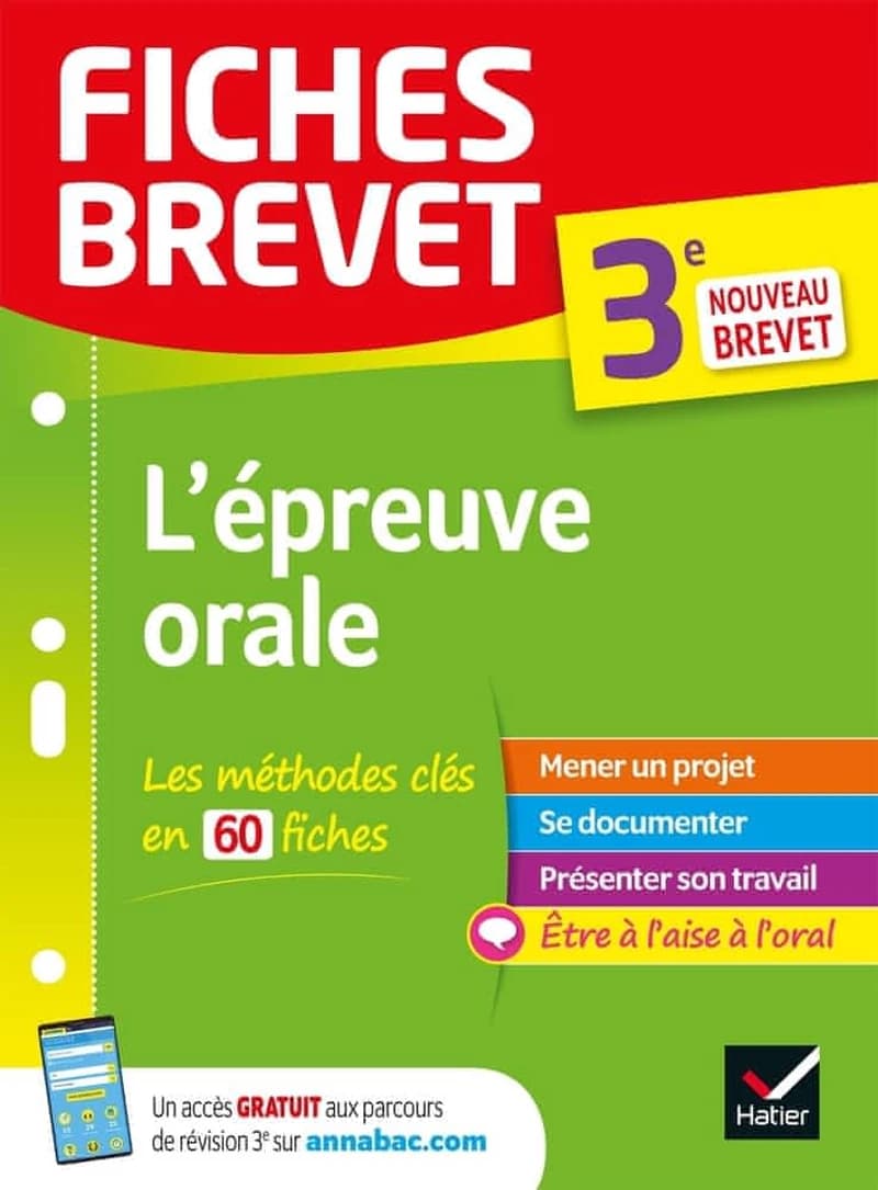 Fiches brevet : l'épreuve orale ; 3e