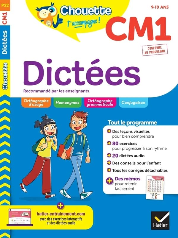 Chouette entraînement Tome P22 : dictées ; CM1
