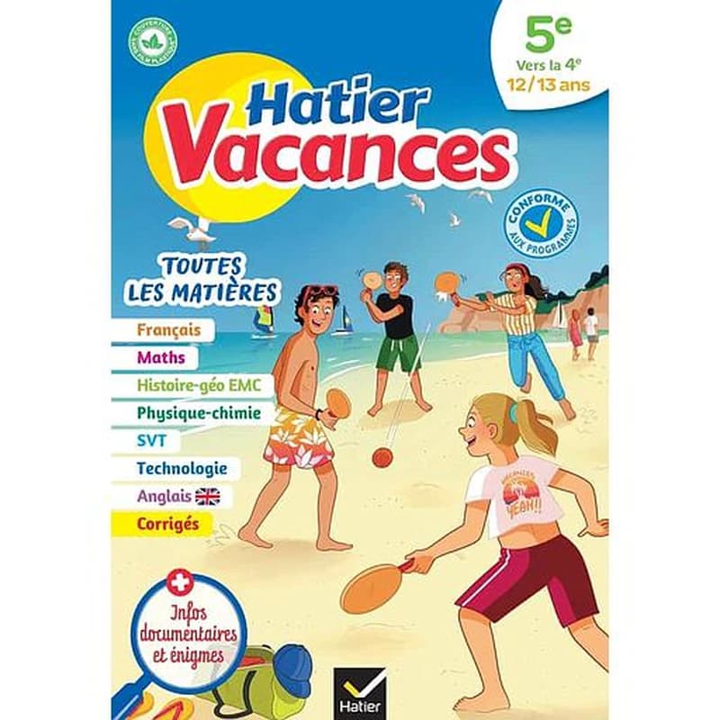 Hatier vacances : toutes les matières ; 5e vers 4e