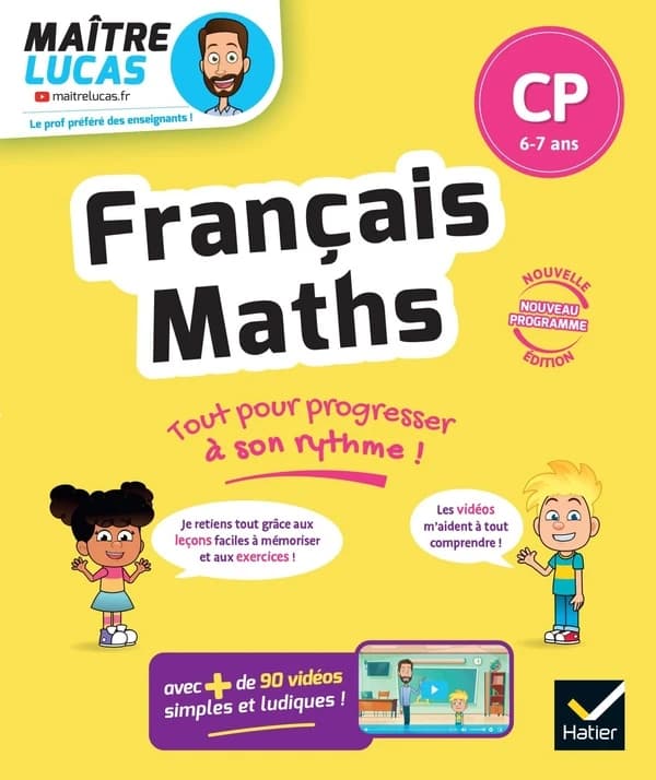C'est simple avec Maître Lucas : Français et Maths ; CP ; Cahier de soutien avec des vidéos : Leçons et exercices corrigés