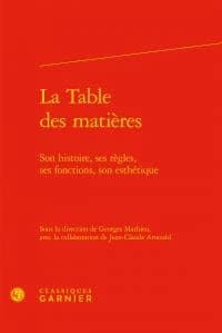 La table des matières : son histoire, ses règles, ses fonctions, son esthétique