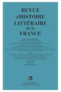 Revue d'histoire littéraire de la France n.2017