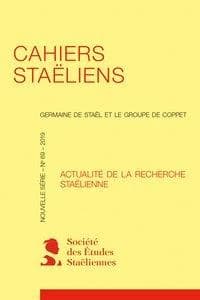 Cahiers staëliens n.69 : 2019 ; Germaine de Staël et le groupe de Coppet ; nouvelle série