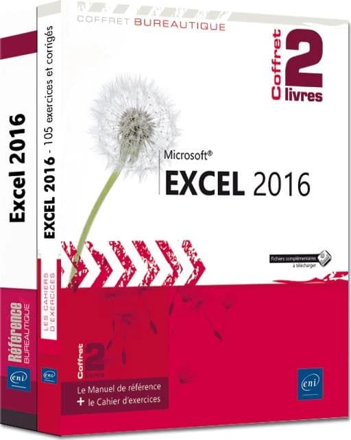 Excel 2016 ; coffret de 2 livres : le manuel de référence + le cahier d'exercices