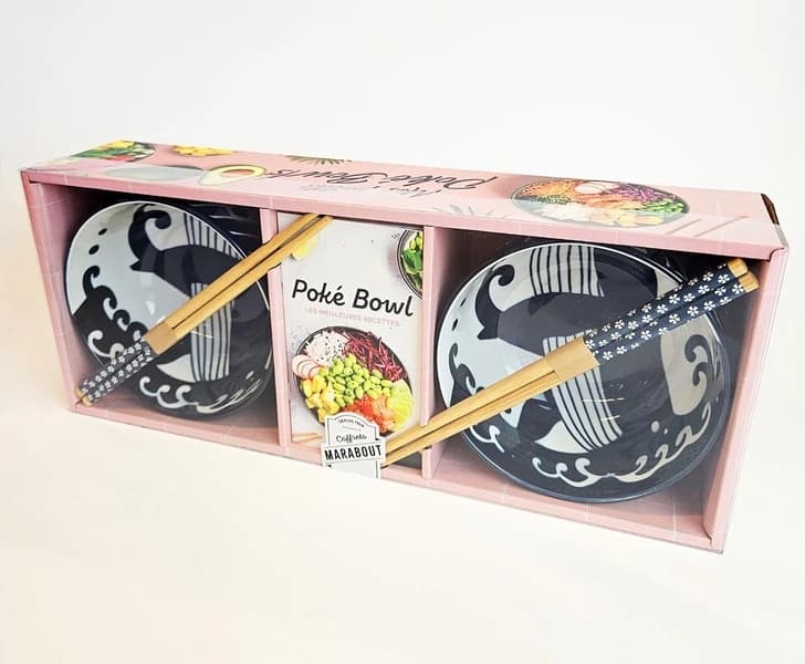 Mes petits Poké Bowls : Coffret avec 2 bols, 2 paires de baguettes et 1 livre