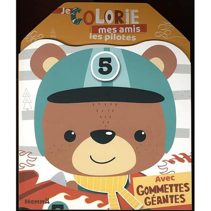 Je colorie mes amis les pilotes - Avec gommettes géantes
