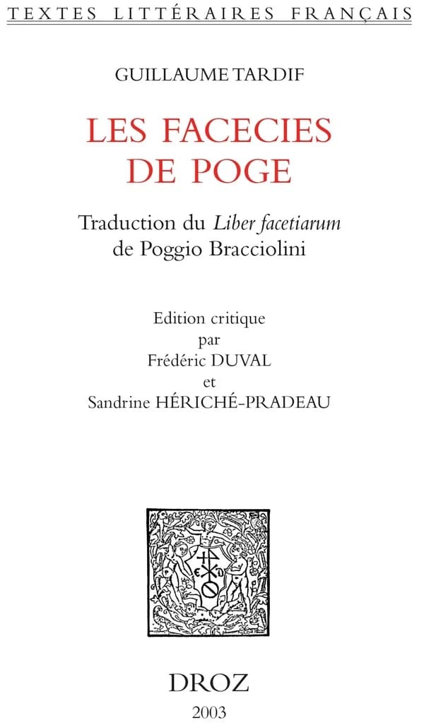 Les facécies de Poge : traduction du Liber facetiarum de Poggio Bracciolini