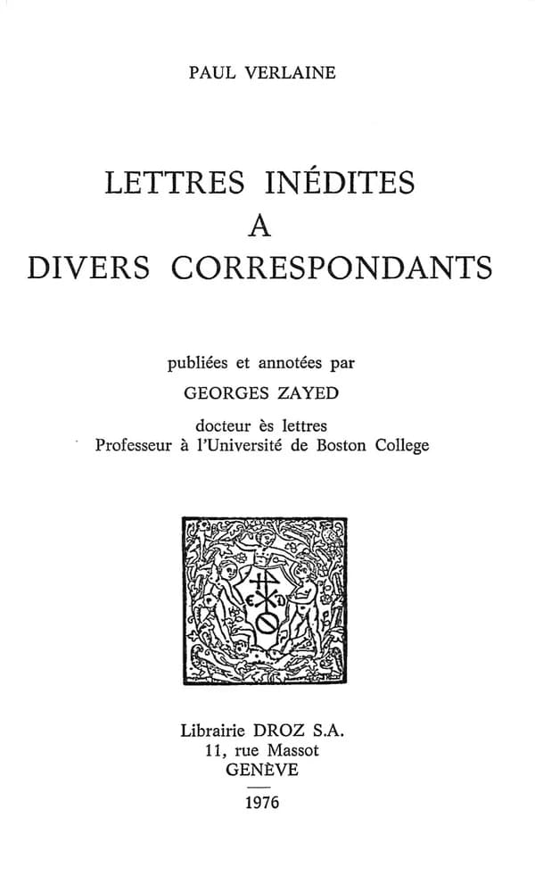 Lettres inedites a divers correspondants