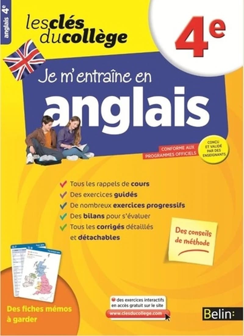LES CLES DU COLLEGE : je m'entraîne en anglais ; 4ème