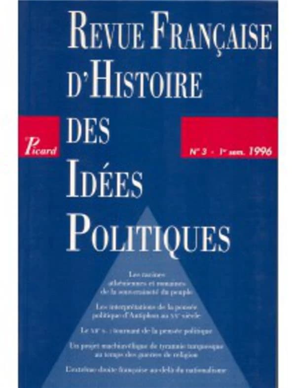 REVUE FRANCAISE D'HISTOIRE DES IDEES POLITIQUES n.3