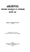 Archives d'histoire doctrinale et littéraire du moyen âge