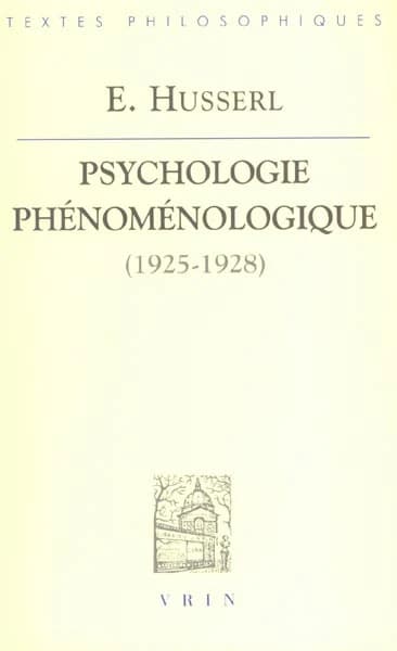 Psychologie phénoménologique, 1925-1928