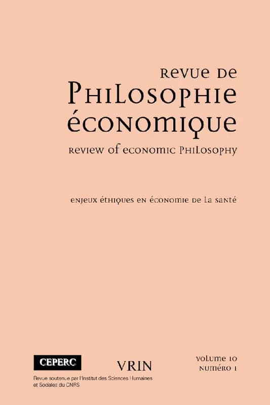 Enjeux Ethiques en Economie de la Sante