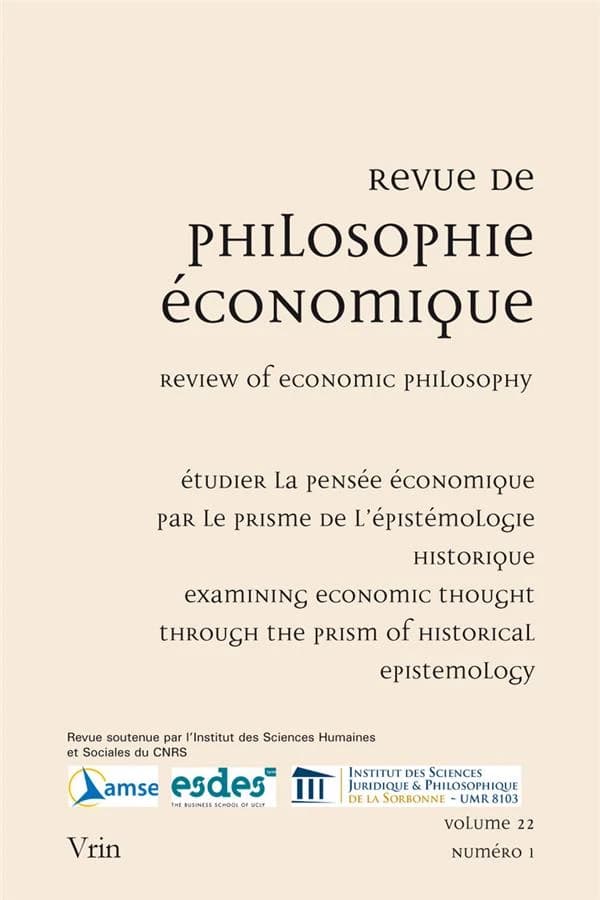Etudier La Pensee Economique Par Le Prisme de L'Epistemologie Historique