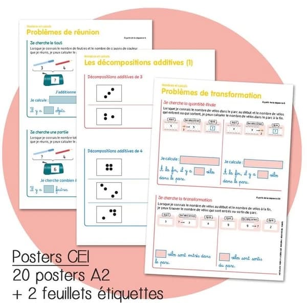 Haut les maths ! : CE1 : posters (édition 2021)