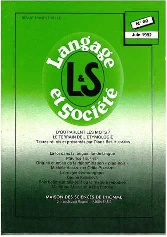 Langage et société, n° 60