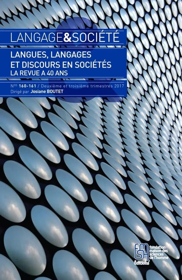 Langage & société Tome 160