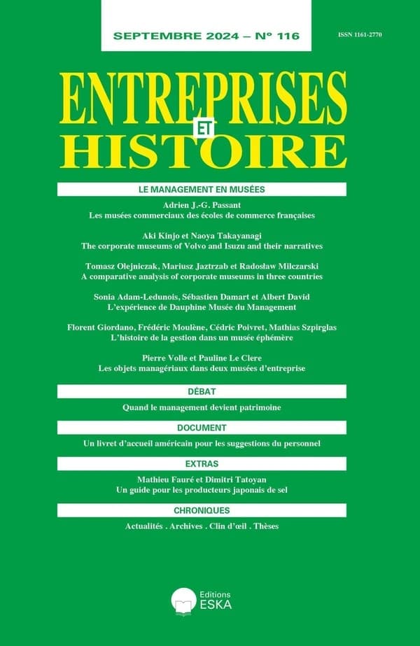 Entreprises et Histoire n.116 : Le management en musées