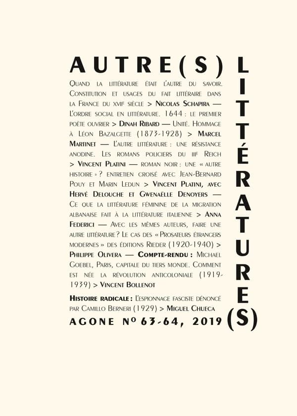 REVUE AGONE n.63