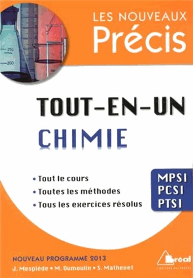 Tout-en-un chimie : MPSI, PCSI, PTSI
