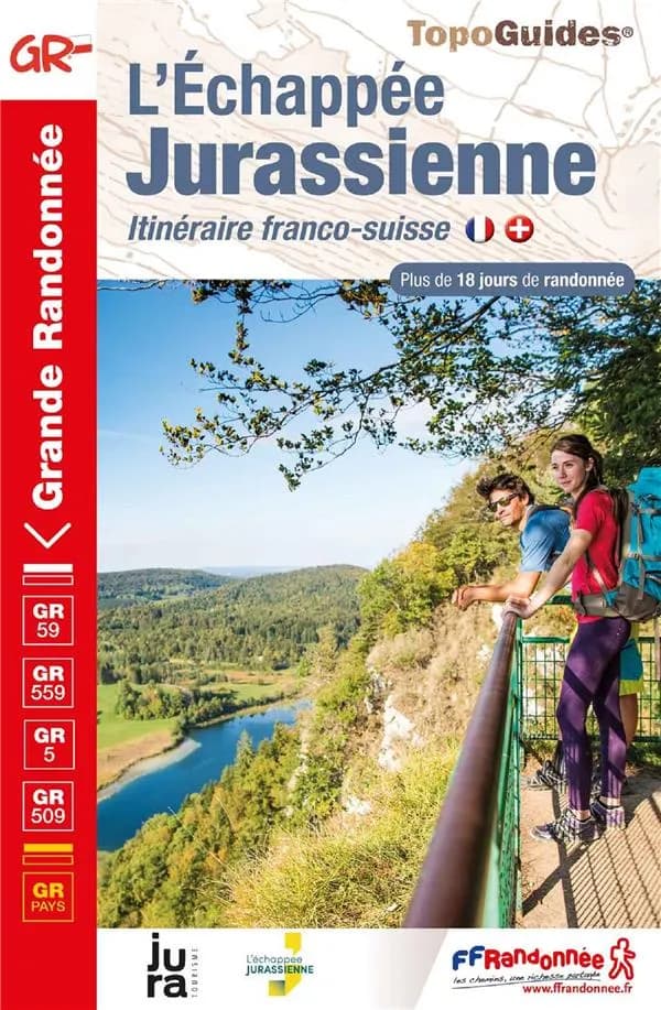 L'Echappée Jurassienne (4e éd.) FFRandonnée ; conçu et réalisé par le comité départemental du tourisme du Jura avec l'appui technique du comité départemental de la randonnée pédestre du Jura ; [cartographie Institut national de l'information géographique