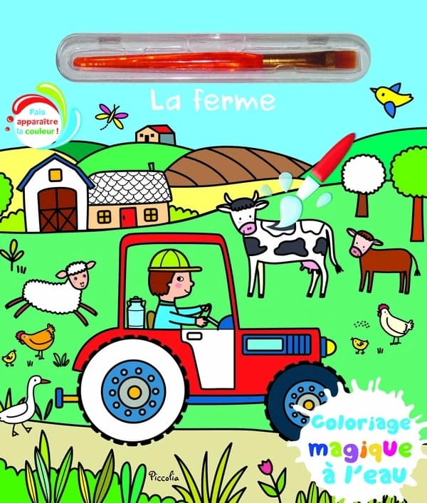 Coloriages magiques à l'eau : les animaux de la ferme
