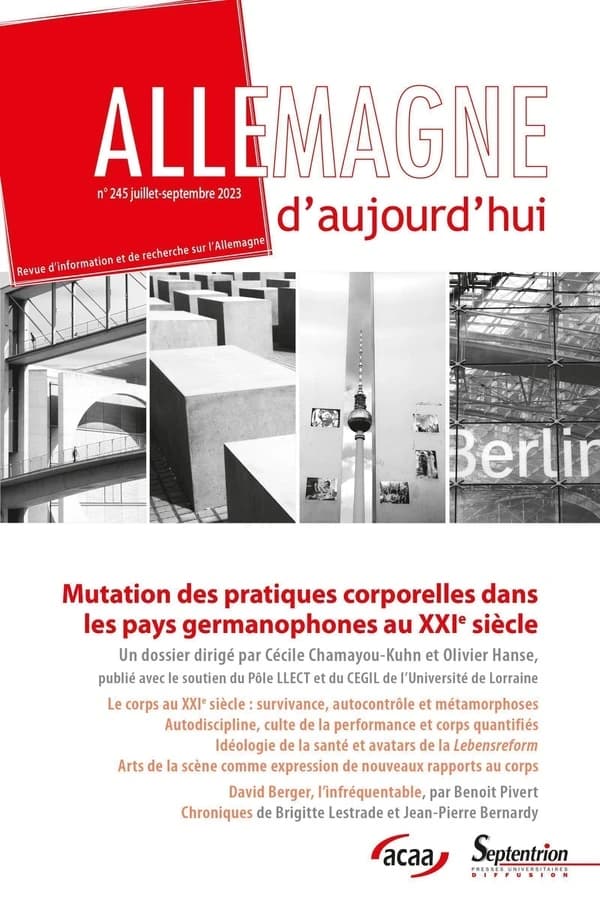 Allemagne d'aujourd'hui n.245 : Mutation des pratiques corporelles dans les pays germanophones au XXIe siècle
